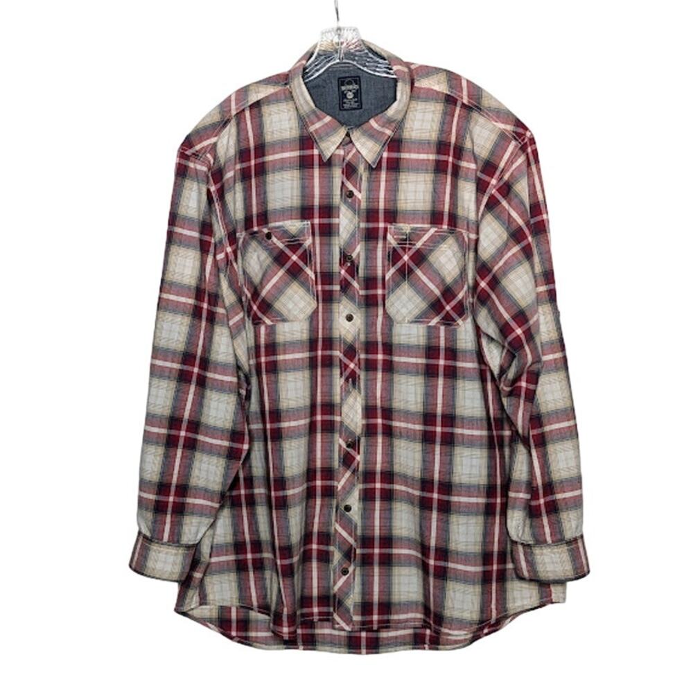 REDHEAD 2XLT red/tan plaid long sleeve casual shirt Mens/ Big and Tall Cabincore
